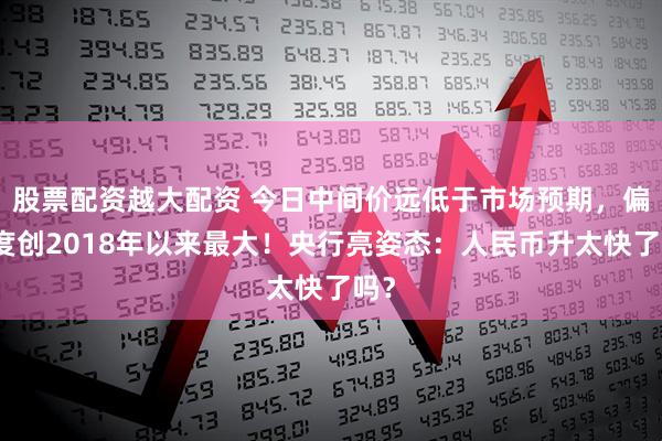 股票配资越大配资 今日中间价远低于市场预期，偏离度创2018年以来最大！央行亮姿态：人民币升太快了吗？