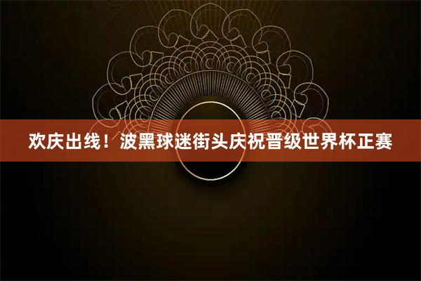 欢庆出线！波黑球迷街头庆祝晋级世界杯正赛